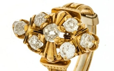 Unmarked Gold & Diamond Ring, Size: 5.5, 5G