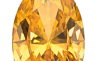 Unmounted Fancy Intense Yellow-Orange Diamond Diamond: Oval-shape fancy-intense yellow-orange...