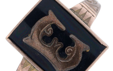 Victorian onyx signet ring