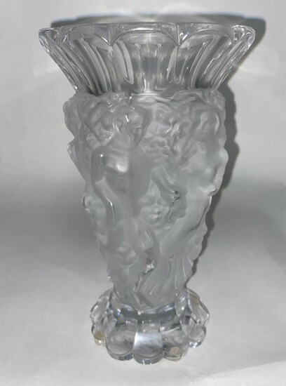 Vintage Czech Crystal 9" Figural Art Deco Style Vase