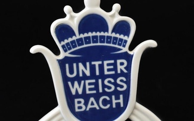 Vintage German Unterweissbach Porcelain plaque Manufacturer's Advertising Sign