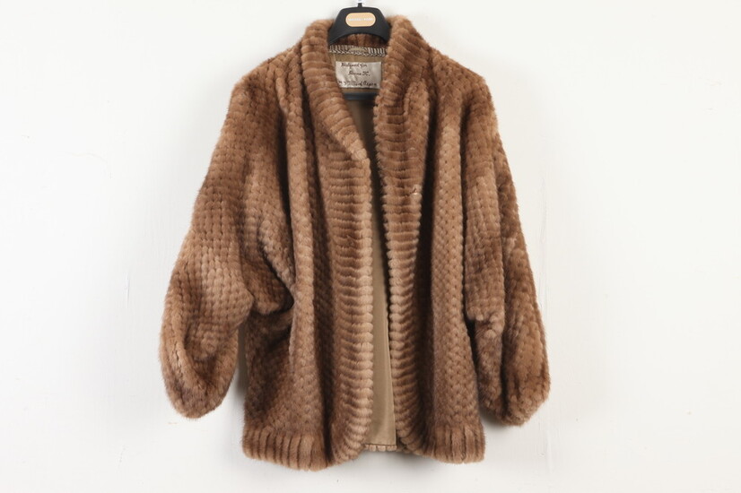 WHISKEY BROWN KNITTED FUR JACKET. DESIGNED BY HILLS OF ASPEN.....