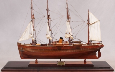 WOODEN SHIP MODEL, H 24", W 9", L 32", "S.S. GAELIC"