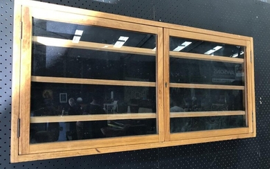 Wall Mount Display Cabinet with Glass Doors (H:48 W:102 D:7cm)