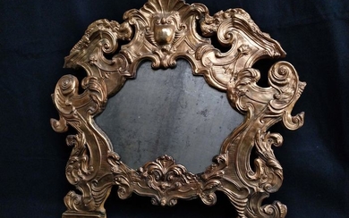 Wall mirror (1) - Sheet metal, Metal, wood - 19th century