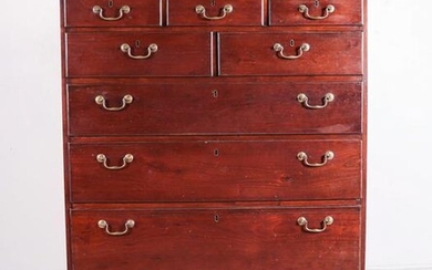 Walnut Chippendale tall chest of drawers