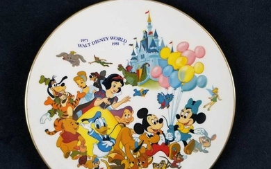 Walt Disney World Tenth Anniversary Commemorative Plate