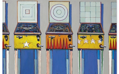 Wayne Thiebaud (b. 1920), Four Pinball Machines