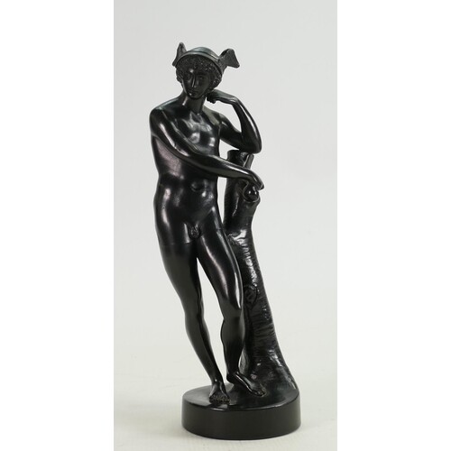 Wedgwood 18th 19th century black Basalt figure of Mercury: H...