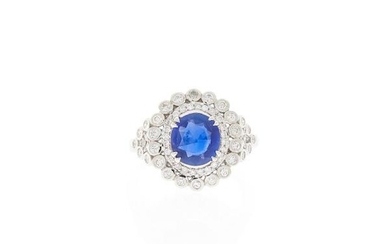 White Gold, Sapphire and Diamond Ring