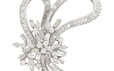 White Gold and Diamond Brooch