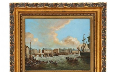 after Samuel Scott (1702-1772), Old London Bridge