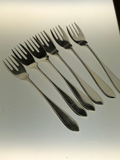 silver fish cutlery (12) - .833 silver - Gerritsen en van Kempen NV Zeist - Netherlands - First half 20th century