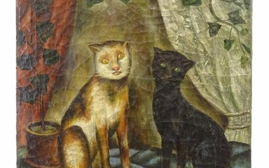 19th c. Cat Painting
