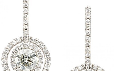 10064: Diamond, White Gold Earrings Stones: Round bril