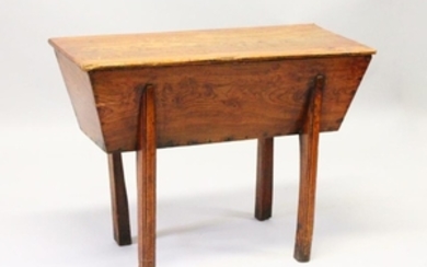 AN 18TH CENTURY ELM DOUGH BIN, with removable