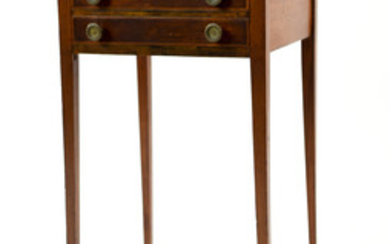 19TH C. TWO DRAWER WORK SIDE TABLE