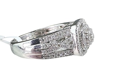 10kt white gold diamond wedding ring