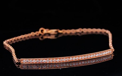 14K Rose Gold and 0.25ctw Diamond 7" Bracelet