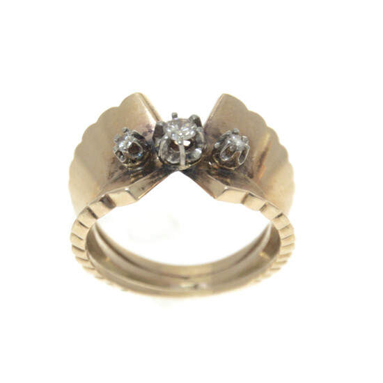 14k Rose Gold Diamond Ring.