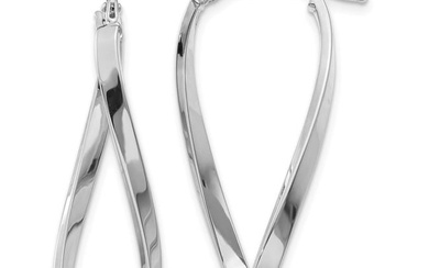 14k White Gold Small Twisted Earrings