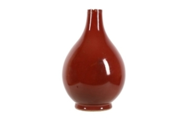 A Chinese Oxblood glazed porcelain vase, of baluster...