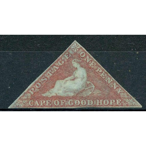 1853 SLIGHTLY BLUED PAPER 1d BRICK RED, an unused (no gum) e...