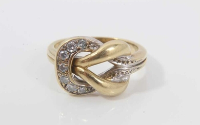 18ct gold and diamond knot ring