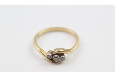 18ct gold early 20th century diamond three stone dress ring ...