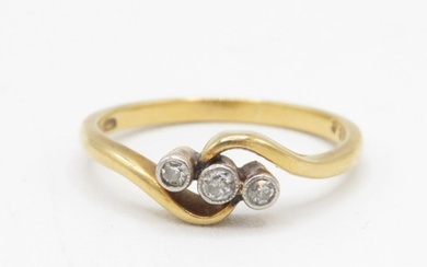 18ct gold early 20th century diamond three stone dress ring ...