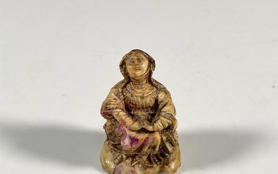 18th Century Indo-Portuguese Goa Bone Virgin Mary Figurine