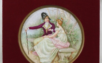 19 CENTURY FRENCH HAND PAINTED PORCELAIN PLAQUE