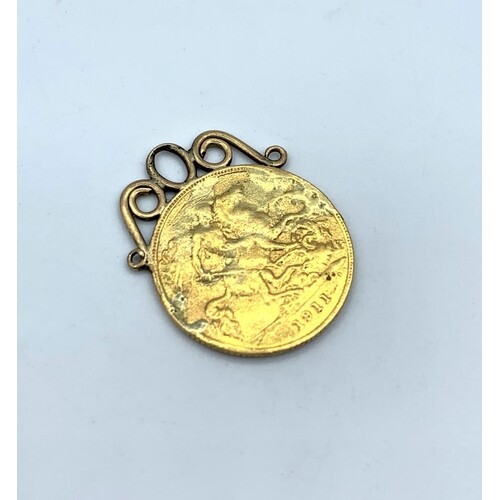 1911 George IV Half Sovereign Pendant in 9ct Gold setting , ...