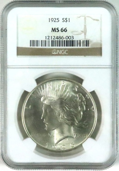 1925 NGC MS66 US PEACE SILVER DOLLAR