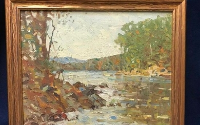 1930's Signed Hudson Valley Landscape Painting