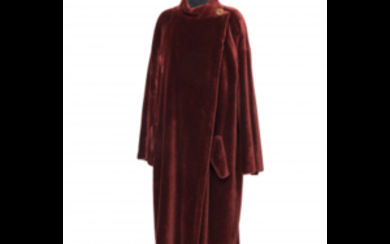 KRIZIA Long brick colour faux-fur coat (size 42)