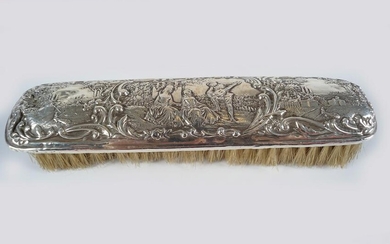 19TH-CENTURY SILVER BACKED CLOTHES BRUSH