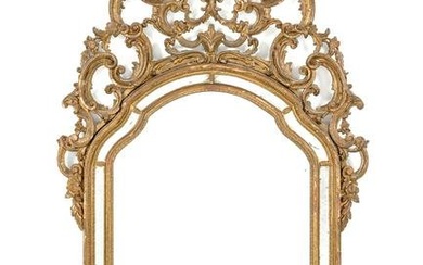 19th C. French Carved Gilt Wood Rococo Mirror