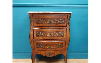 19th C. French chest of drawers with marble top and ormolu m...