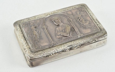 19th century French silver box with relief depiction of