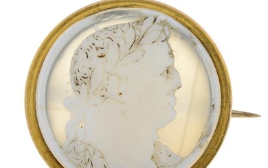 19th century agate cameo brooch, depicting Nero