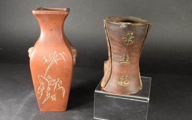 2 Chinese Yixing Pottery Vases, Republic Period