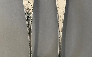 2 Irish Sterling Tablespoons, Dublin 1767 & 1800