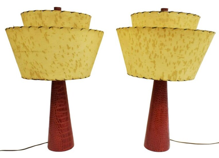(2) MID-CENTURY MODERN ALLIGATOR TABLE LAMPS