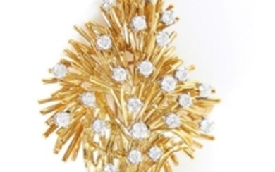 Diamond and gold brooch