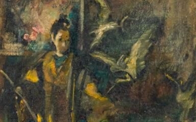 20th Century Oil on Canvas Chinese Shaman