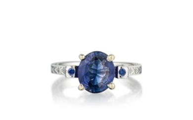 A 14K Gold 2.24-Carat Sapphire Ring