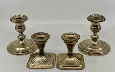 Two Pairs of Fisher Sterling Weighted Candlesticks