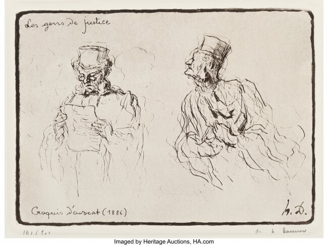 27064: Honoré Daumier (French, 1808-1879) Croquis D'av