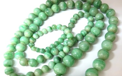 290ct GIA Certified 10.20mm NATURAL GREEN JADE BEAD NECKLACE +